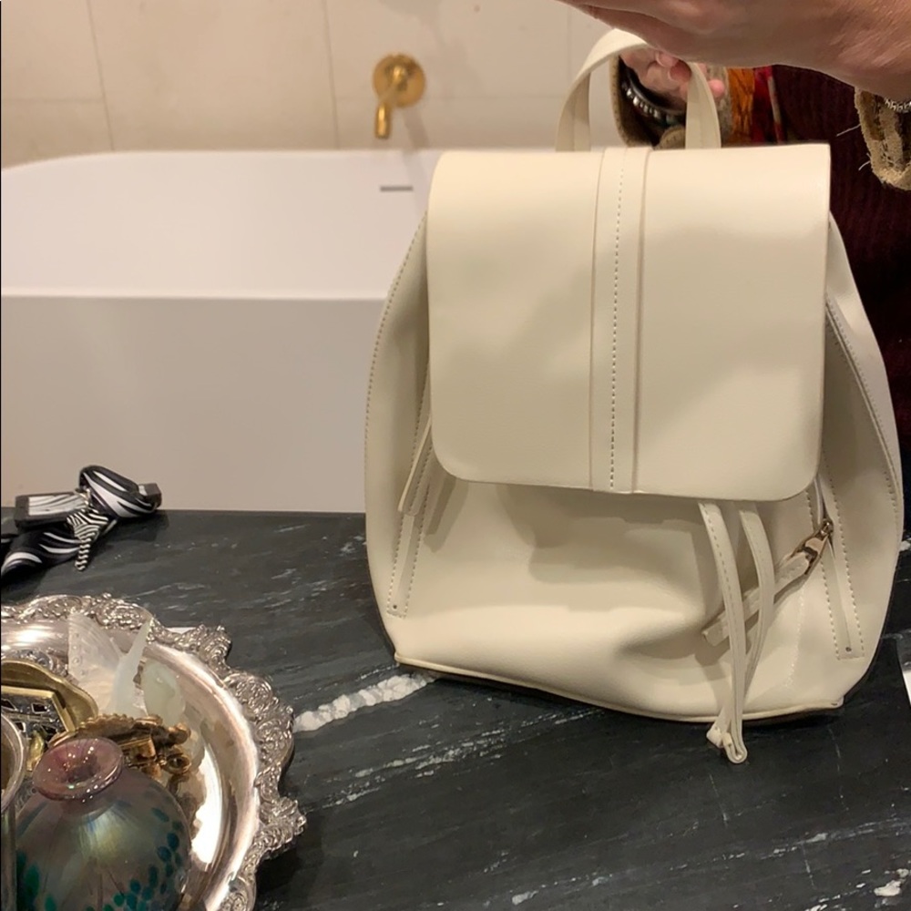 Zara Cream leather backpack
